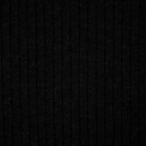 Rippstrick - Rippjersey - Leinen - Baumwolle - schwarz